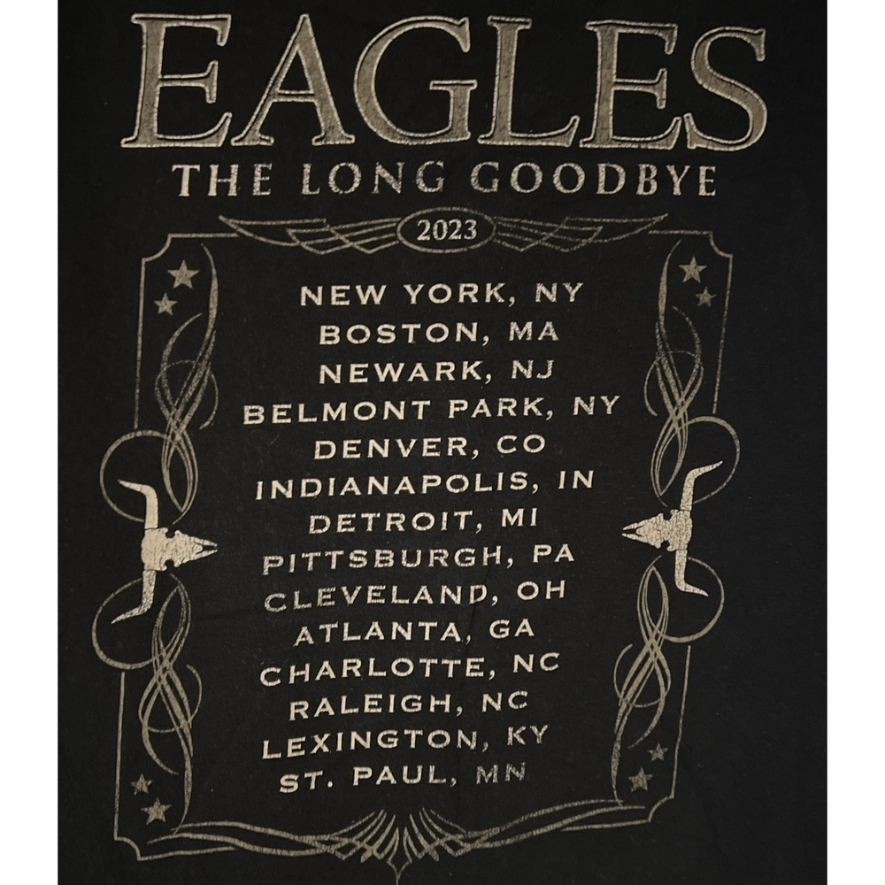 Eagles The Long Goodbye 2023 Tour T Shirt Black Concert Band Tee Adult XL USA - Picture 3 of 6